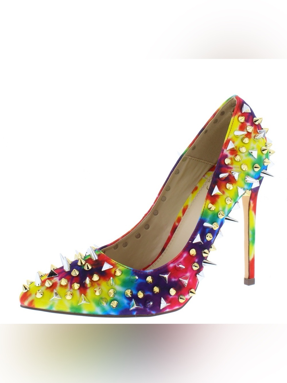 Liliana Shayla Rainbow Studded Spiked Stiletto Pumps Women’s Size 8 NIB Colorful